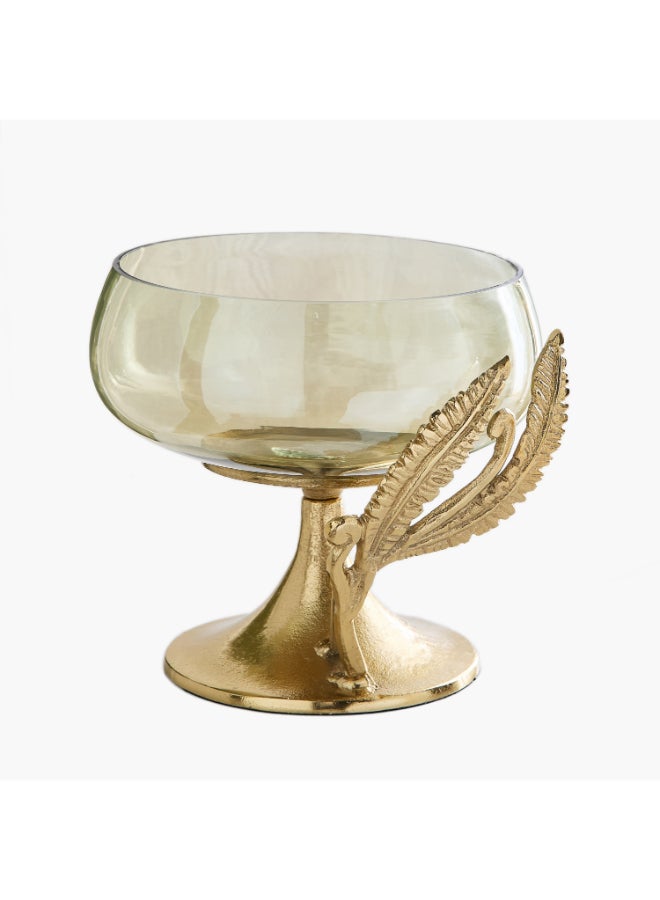 Home Box وعاء زجاجي قائم من خيوط السرخس - ذهبي - Image 5